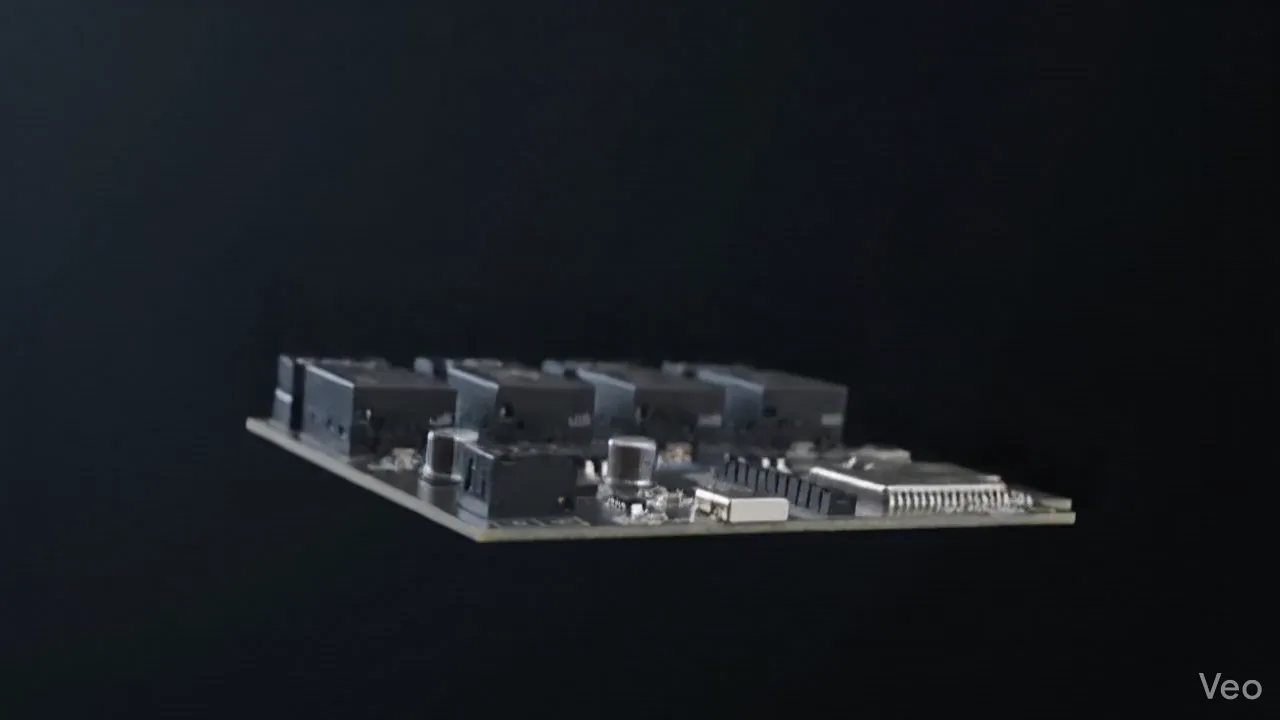 Robotext WiFi module rotating to show its board and ports